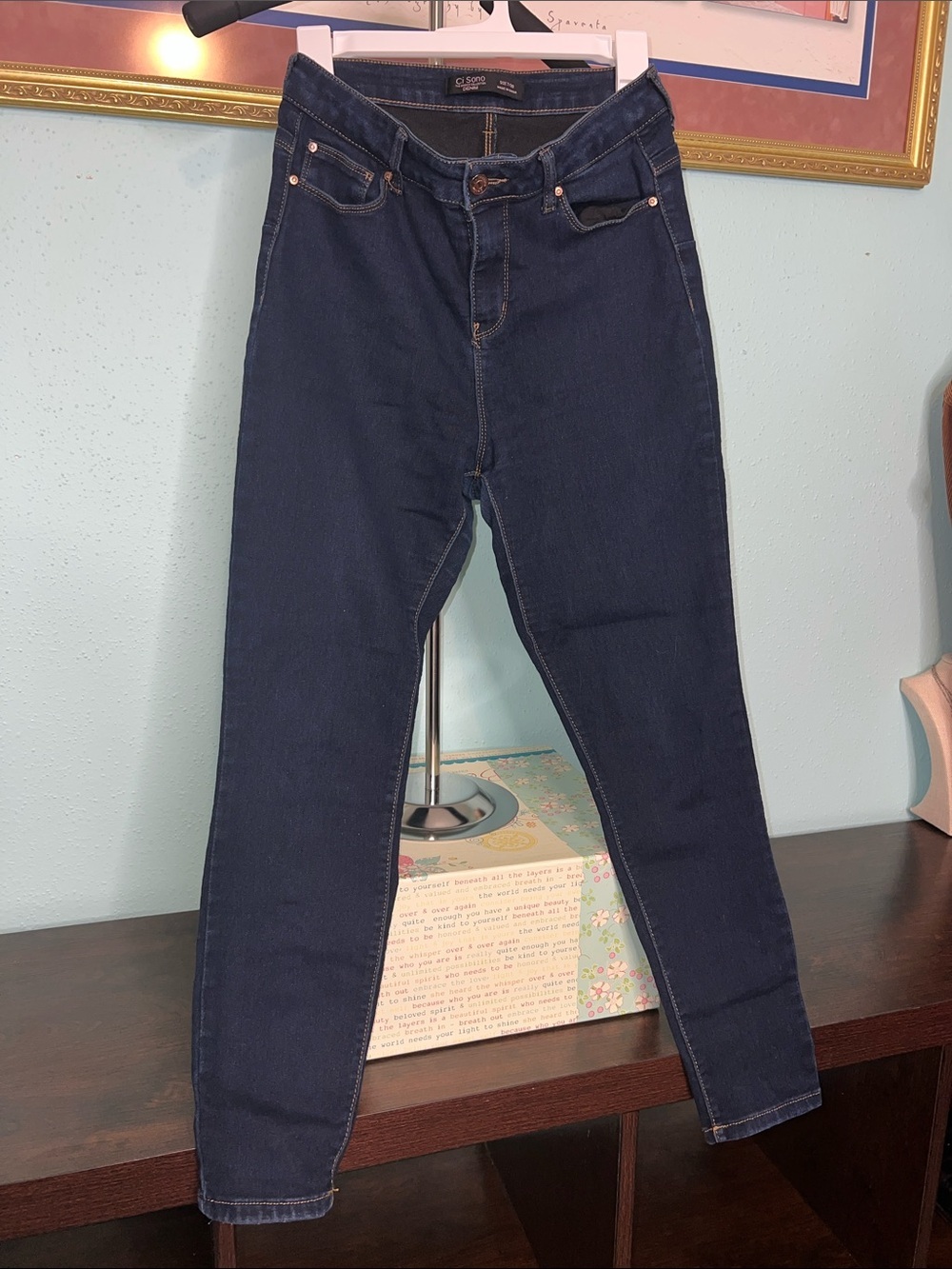 Ci Sono Dark Blue Skinny High-Rise Jeans $12